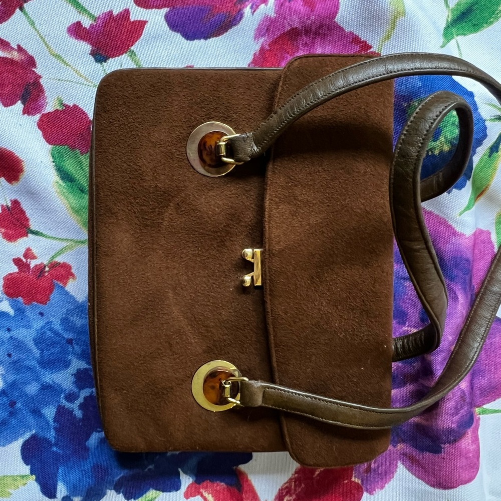 Coblentz Vintage Elegant Brown Suede Handbag